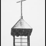202 Debra Wallace_Pictorial #2 SALON MONOCHROME_Church Steeple & Cross in the Snowstorm_8 Honorable Mention